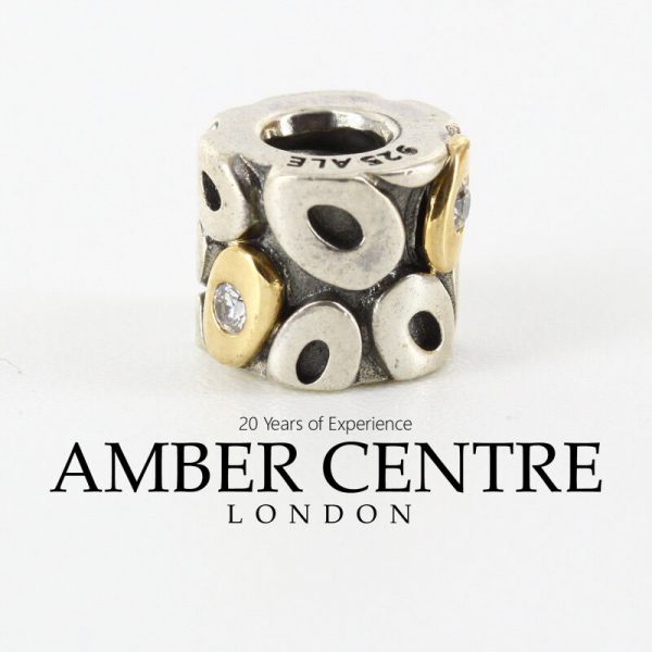 Genuine PANDORA 925 Silver and 14ct Gold Oh My! Circle Charm 790431CZ RRP £125!!