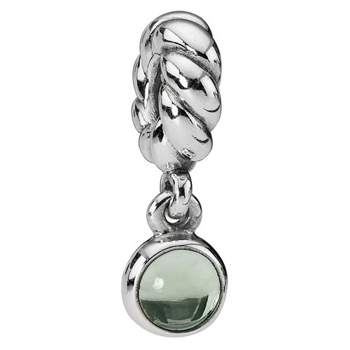 Genuine Pandora Charm Patterned Charm with Lime Quartz Drop -790435LQ RRP£55!!