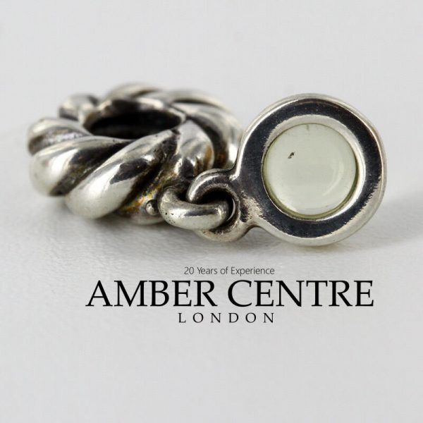 Genuine Pandora Charm Patterned Charm with Lime Quartz Drop -790435LQ RRP£55!!