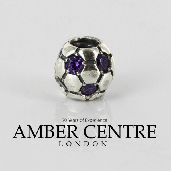 Pandora Charm 925 ALE - Football Purple Cubic Zirconia - 790444ACZ RRP£70!!!