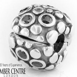 Pandora Genuine Charm -Oxidised Silver Black Zirconia Clip -790593CZK RRP£75!!!