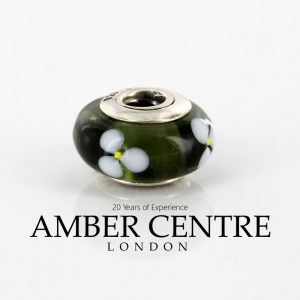 Pandora Unique Black Flowers Murano Glass 925 ALE Charm 790604 RRP£45!!!!