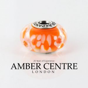 Pandora Large Orange Flowers Murano Glass 925 ALE Charm 790751 RRP£50!!!!