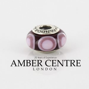 PANDORA Unique Purple Circles Murano Glass 925 ALE Charm 790910 RRP£45!!!!