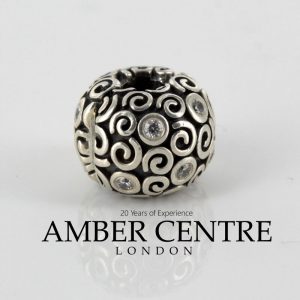 Genuine Pandora 925 ALE Silver Clip Charm - WHITE CZ GALAXY 790962CZ RRP£75!!!