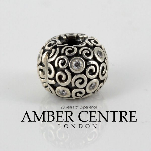 Genuine Pandora 925 ALE Silver Clip Charm - WHITE CZ GALAXY 790962CZ RRP£75!!!