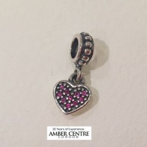 Genuine Pandora S925 ALE-RED PAVE HEART PENDANT/CHARM-791023CZR RRP£60!!!