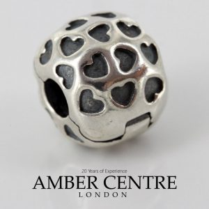 PANDORA Genuine S925 ALE Silver Unique Love Heart Clip Charm 791037 RRP£55!!!