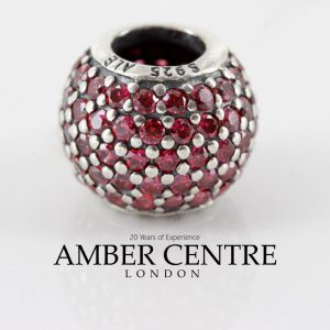 Genuine Pandora S925 ALE Silver Charm - Red Pave Ball - 791051CZR RRP£75!!!