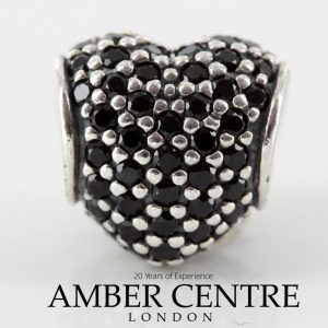 Pandora Silver S925 ALE Unique Charm - BLACK PAVÉ HEART CHARM - 791052NCK RRP£55!!!