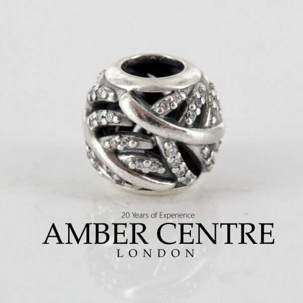 Pandora Genuine 925 ALE Pave Feather Charm Cubic Zirconia - 791186CZ RRP£60!!!