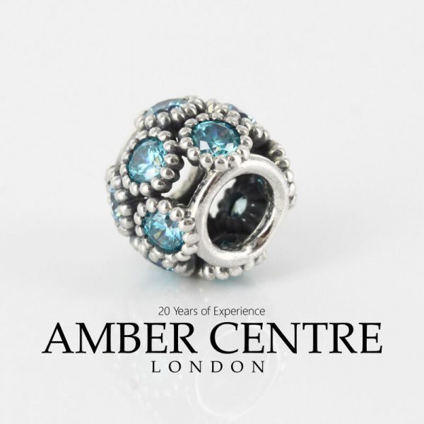 PANDORA Genuine 925 ALE Teal Openwork Sparkling Circles Charm 791296MCZ RRP£55!!!