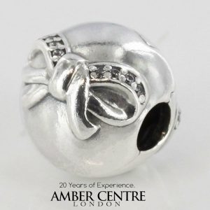 GENUINE PANDORA S925 ALE Unique DAINTY BOW SILVER CLIP Charm -791777CZ RRP£55!!!