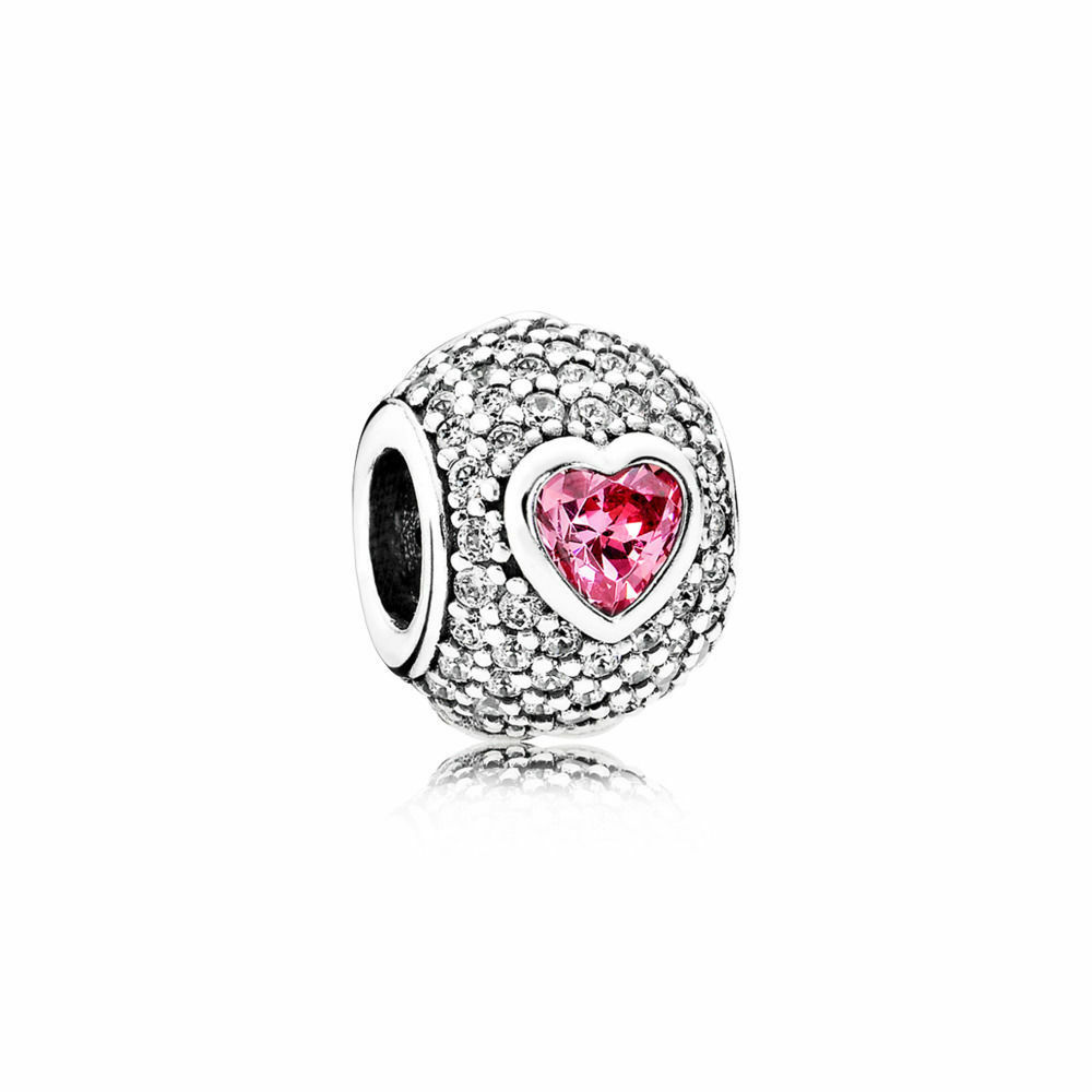 PANDORA Genuine S925 ALE-CAPTIVATING PAVE HEART SILVER CHARM-791815CZS RRP£70!!!