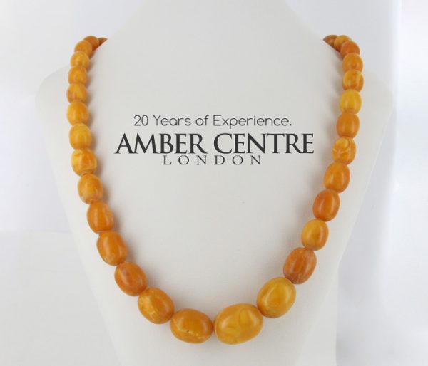 Antique German Baltic Amber Unique Butterscotch Beaded Necklace A0133 RRP£9950!!