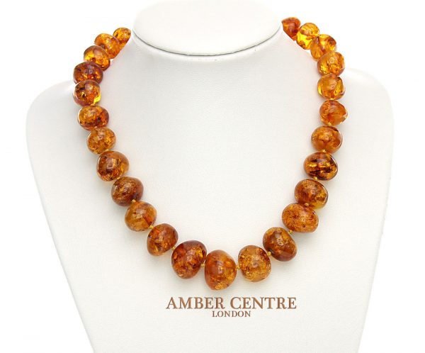 German Handmade Elegant Natural Baltic Amber Bead Necklace A0060 RRP£1100!!!