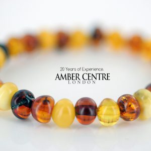 Genuine Natural Multicoloured Baltic Amber Teething Baby/Child Bracelet A00645 RRP£25!!!
