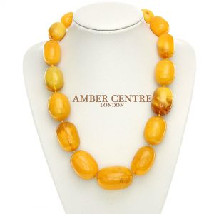 Antique German Baltic Amber Unique Bead Necklace Large- A0131 RRP£30000!!!
