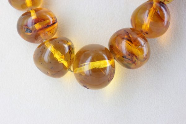 German Baltic Amber Handmade Bead Necklace with 9ct Gold Clasp A0064 RRP£1950!!!