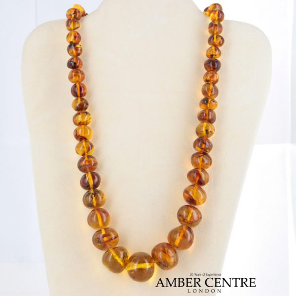 German Baltic Amber Handmade Bead Necklace with 9ct Gold Clasp A0064 RRP£1950!!!