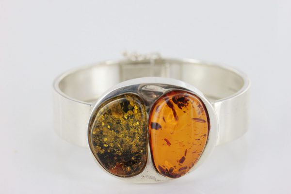 German Bangle Baltic Amber Handmade Solid 925 Sterling Silver - BAN024 - RRP£495!!!