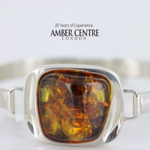 German Green Baltic Amber Handmade Bangle Solid 925 Silver - BAN028- RRP£275!!!