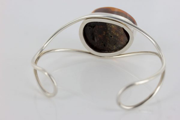 German Baltic Amber Handmade Bangle Solid 925 Sterling Silver - BAN045 - RRP£245!!!