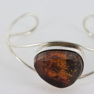 German Baltic Amber Handmade Bangle Solid 925 Sterling Silver - BAN045 - RRP£245!!!