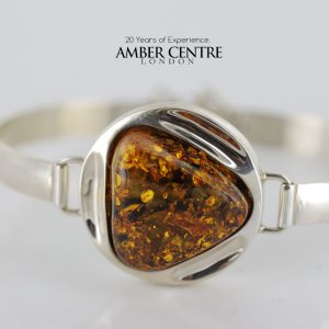 German Baltic Amber Handmade Bangle Solid 925 Sterling Silver - BAN046 - RRP£245!!!