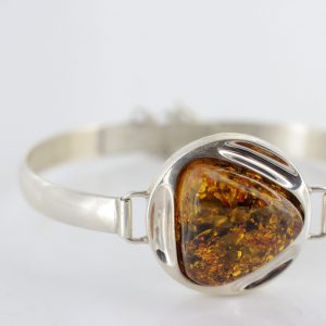 German Baltic Amber Handmade Bangle Solid 925 Sterling Silver - BAN046 - RRP£245!!!