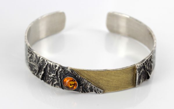 Handmade German Amber Clip Earrings and Bangle 925 Silver +14ct Gold Plated SET15 £495!!!