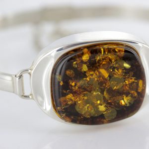 German Baltic Amber Handmade Bangle Solid 925 Sterling Silver - BAN048 - RRP£245!!!