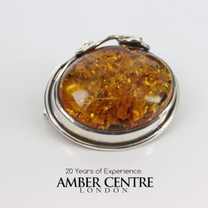Italian Style 925 Silver Handmade Brooch/Pendant German Baltic Amber BD061 RRP£130!!!