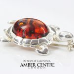 HANDMADE GERMAN BALTIC AMBER 925 SILVER UNIQUE BROOCH BD028 RRP£55!!!