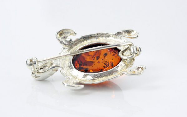 HANDMADE GERMAN BALTIC AMBER 925 SILVER UNIQUE BROOCH BD028 RRP£55!!!