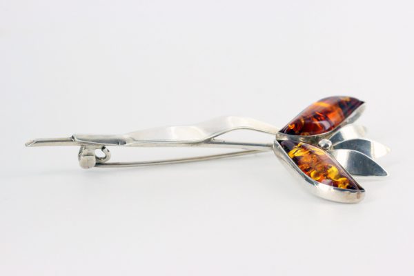 Italian Style Handmade German Baltic Amber 925 Silver Elegant Brooch BD006 RRP£110!!!