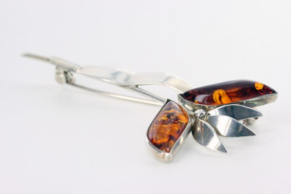 Italian Style Handmade German Baltic Amber 925 Silver Elegant Brooch BD006 RRP£110!!!