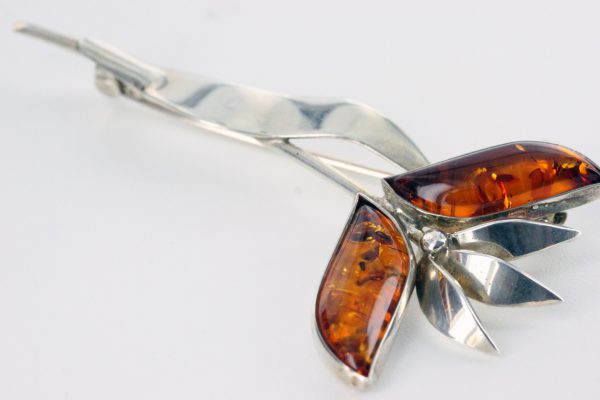 Italian Style Handmade German Baltic Amber 925 Silver Elegant Brooch BD006 RRP£110!!!