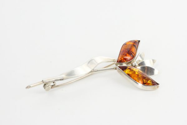 Italian Style Handmade German Baltic Amber 925 Silver Elegant Brooch BD006 RRP£110!!!