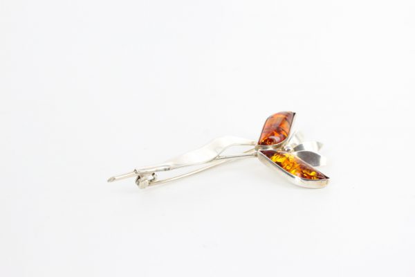 Italian Style Handmade German Baltic Amber 925 Silver Elegant Brooch BD006 RRP£110!!!