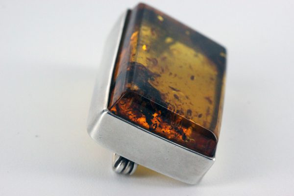 Brooch German Baltic Amber Italian Handmade 925 Silver BD036 RRP£170!!!