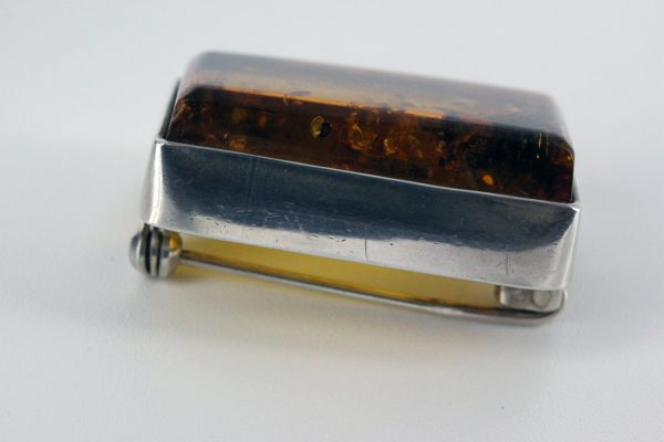 Brooch German Baltic Amber Italian Handmade 925 Silver BD036 RRP£170!!!