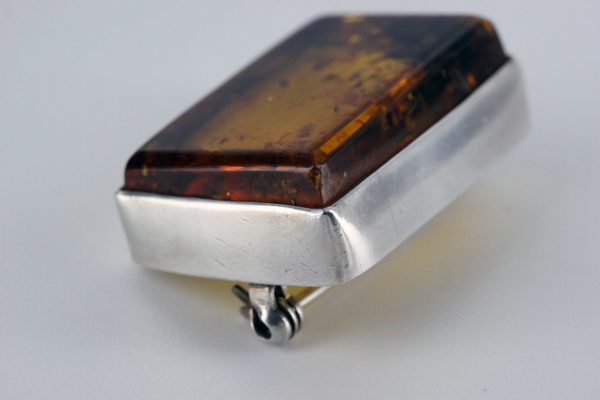 Brooch German Baltic Amber Italian Handmade 925 Silver BD036 RRP£170!!!
