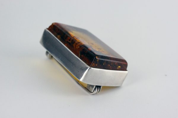 Brooch German Baltic Amber Italian Handmade 925 Silver BD036 RRP£170!!!