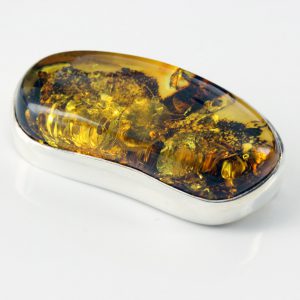 Italian Handmade 925 Silver Elegant Brooch German Baltic Amber BD047 RRP£160!!!