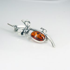 Italian Style Handmade 925Silver Elegant Brooch with German Baltic Amber BD048 RRP£60!!!