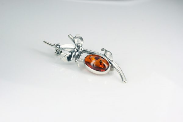 Italian Style Handmade 925Silver Elegant Brooch with German Baltic Amber BD048 RRP£60!!!