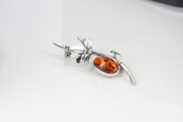 Italian Style Handmade 925Silver Elegant Brooch with German Baltic Amber BD048 RRP£60!!!