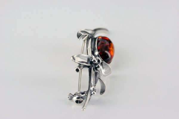 Italian Style Handmade 925Silver Elegant Brooch with German Baltic Amber BD048 RRP£60!!!