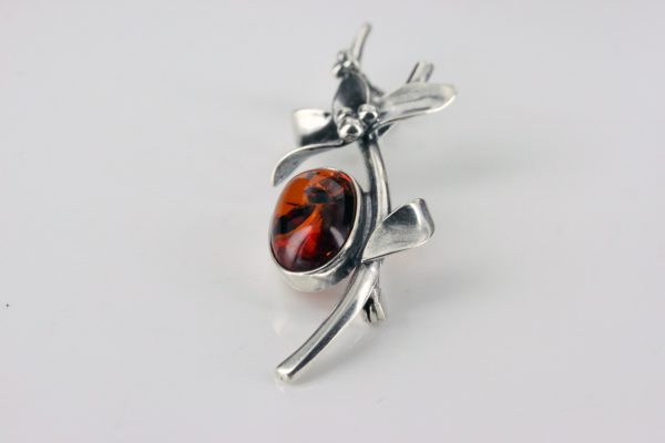 Italian Style Handmade 925Silver Elegant Brooch with German Baltic Amber BD048 RRP£60!!!